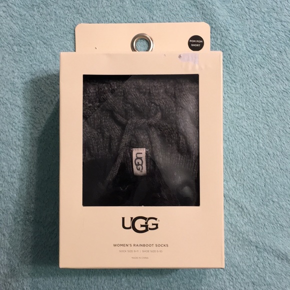 Ugg Women’s Rainboot Pom Pom short sock - Picture 2 of 8